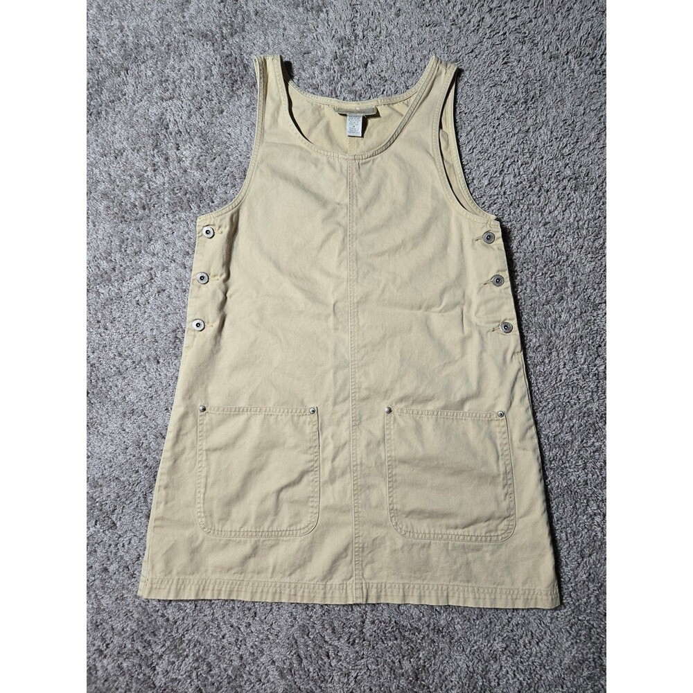 Vintage Express Jumper Romper Dress Pale Yellow 100% Cotton Women's Medium